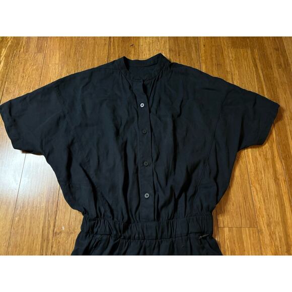 Lululemon Perfectly Poised Short Sleeve Jumpsuit Black Button Henley‎ Size 2 - Picture 5 of 11